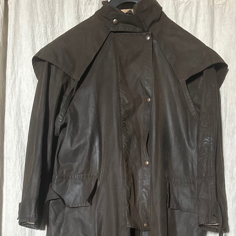 Vintage Authentic Australian Koolah Bush Gear Waterproof Canvas Long Coat